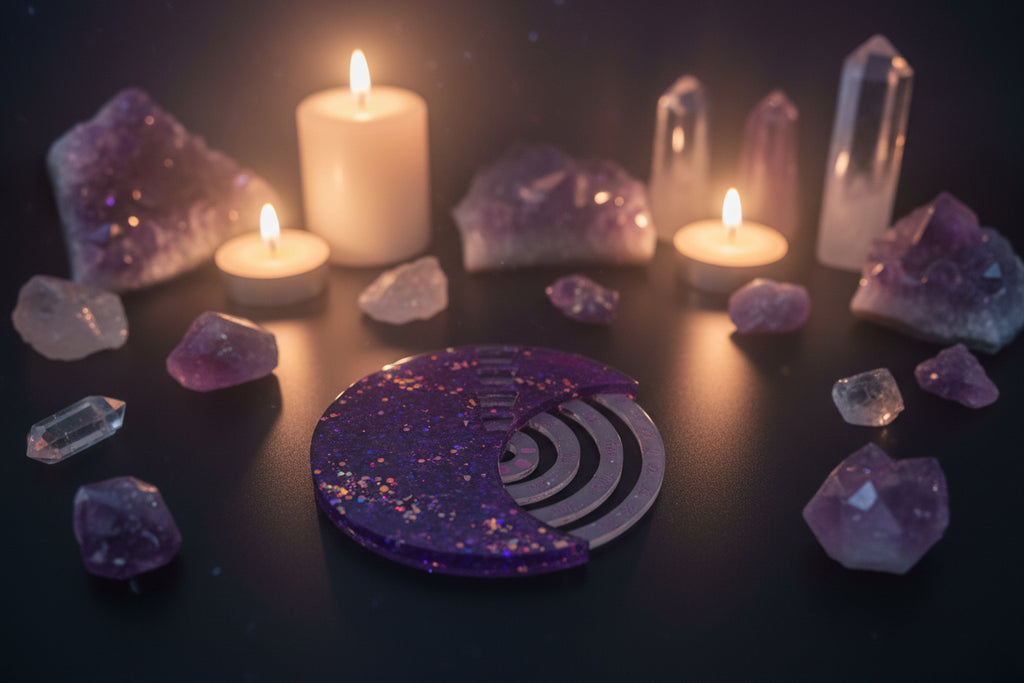 Celestial Moon Perpetual Calendar – Sparkling Amethyst Resin